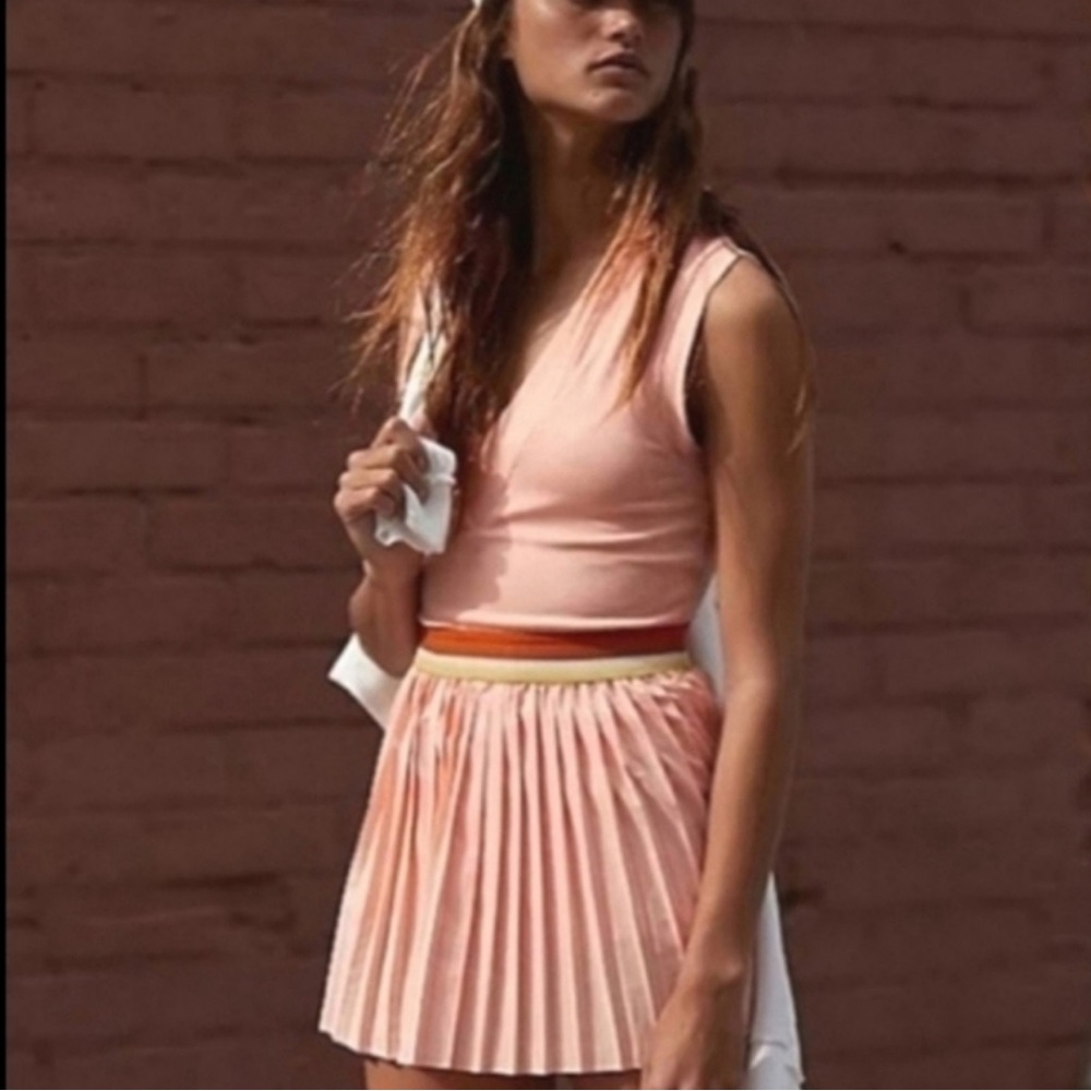 Free People Movement You Got Served Pleated
Tennis Dress With Shorts, LARGE NWOT